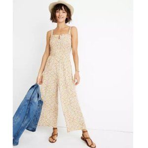 Madewell Yellow Floral Ruffle Jumpsuit
